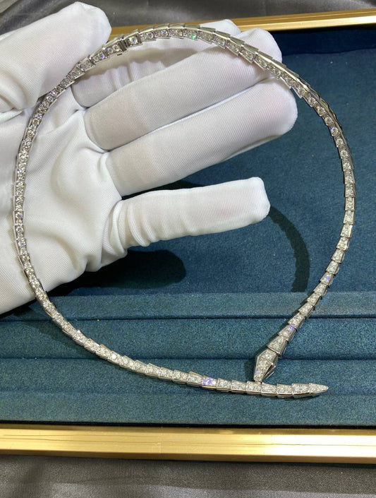 Serpenti full pave diamond necklace