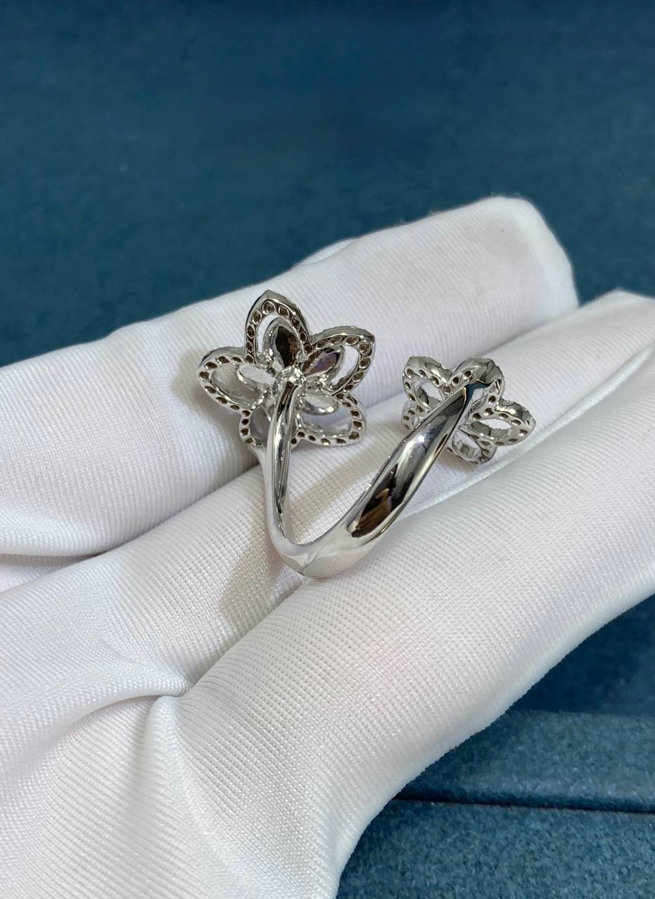 GRFF floral full pave double ring