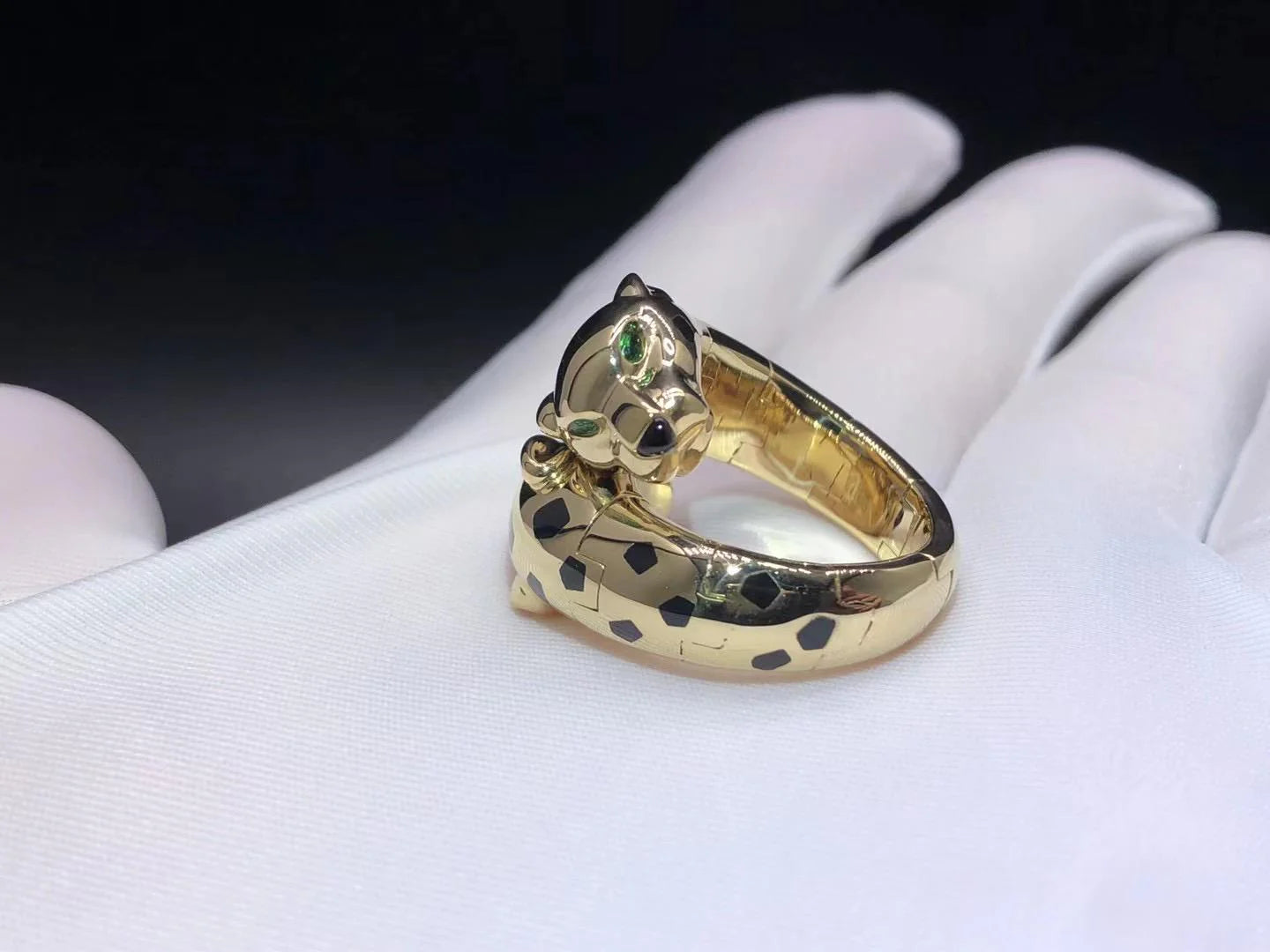 Panther double head articulated ring, Classic model