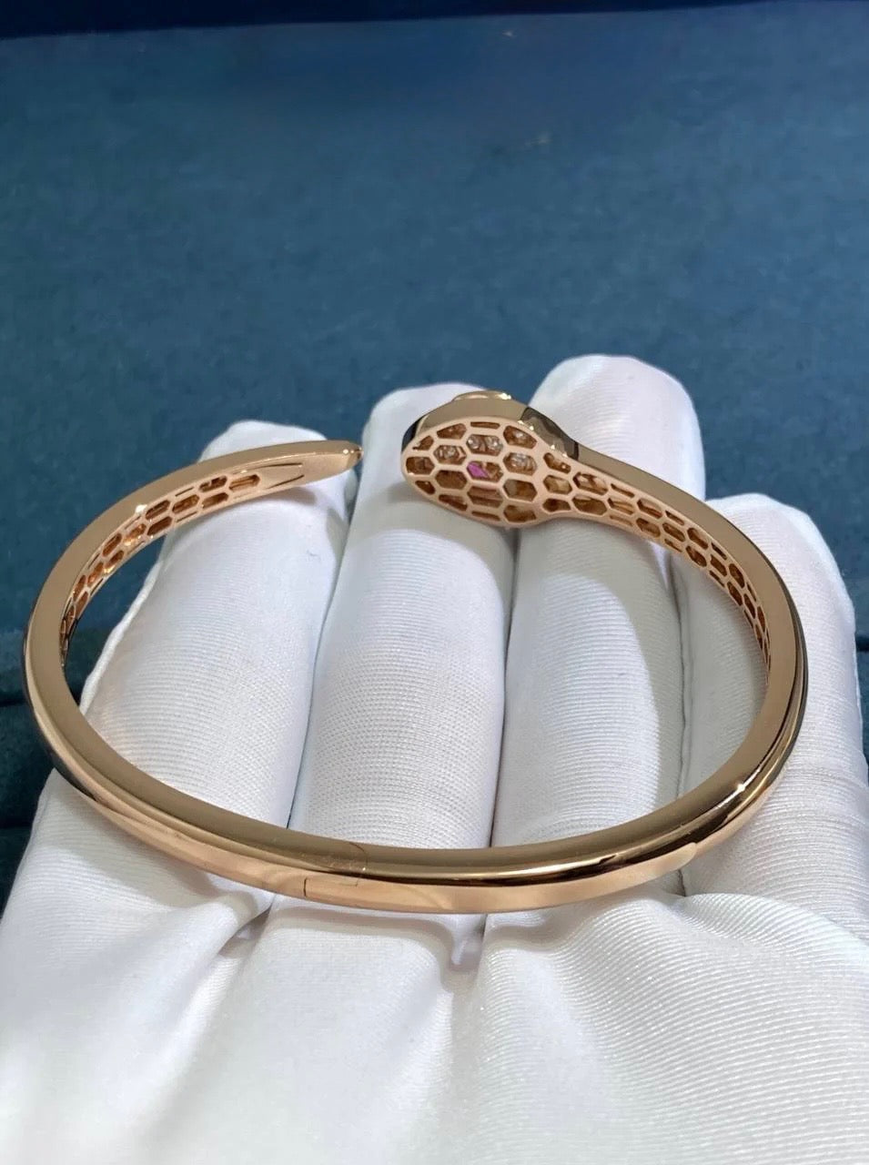 Serpenti bracelet with diamonds and rubellites