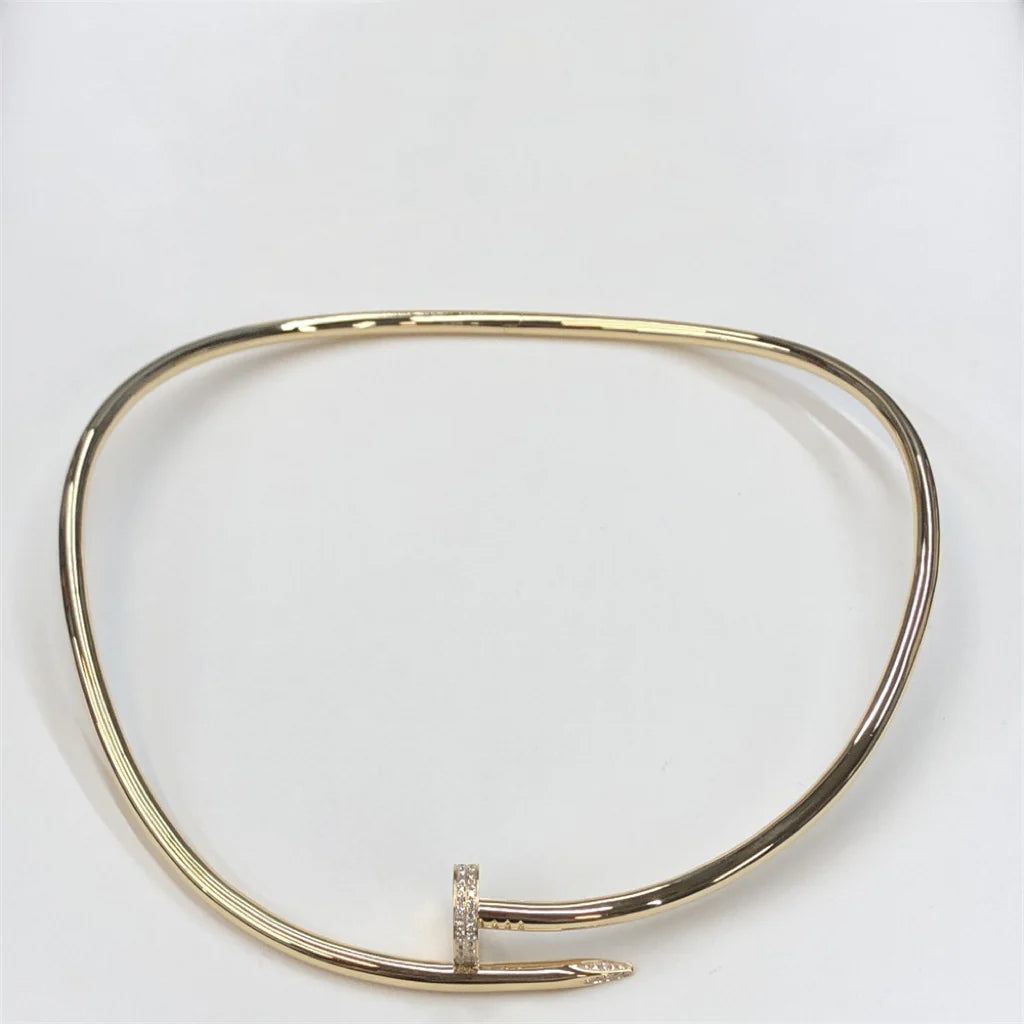 Nail necklace with diamonds, Medium model