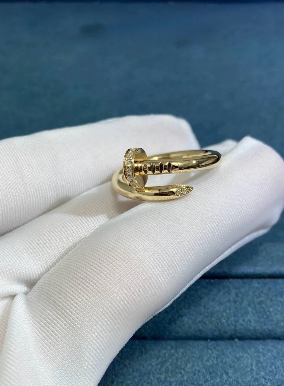 Nail ring with diamonds, Classic model