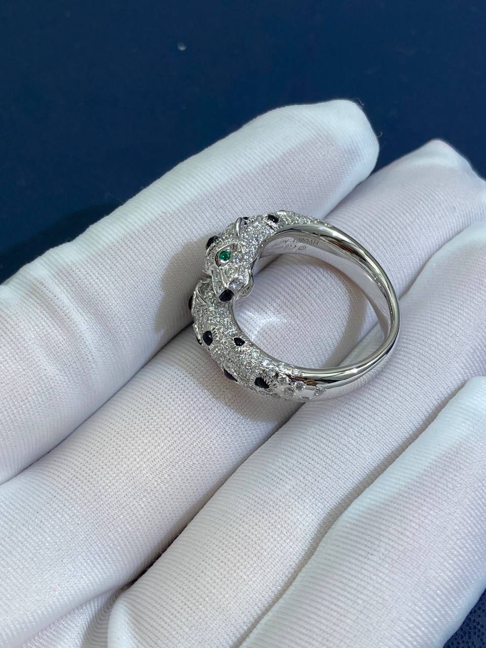 Panther double head full pave diamond ring, small model
