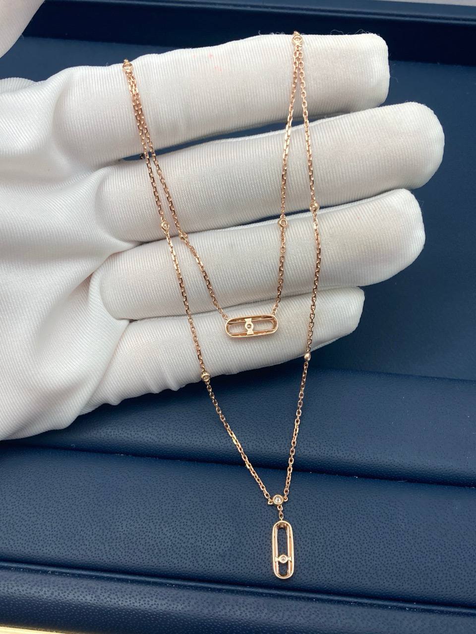 MSSK two-row necklace with diamonds