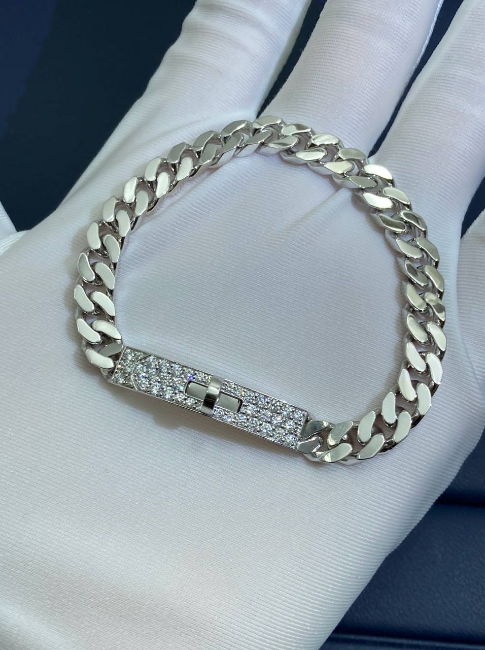 HRMS chain bracelet with diamonds