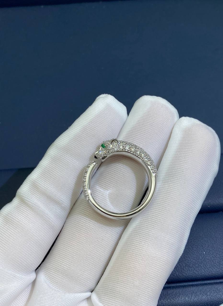 Panther full pave diamond ring, Small model