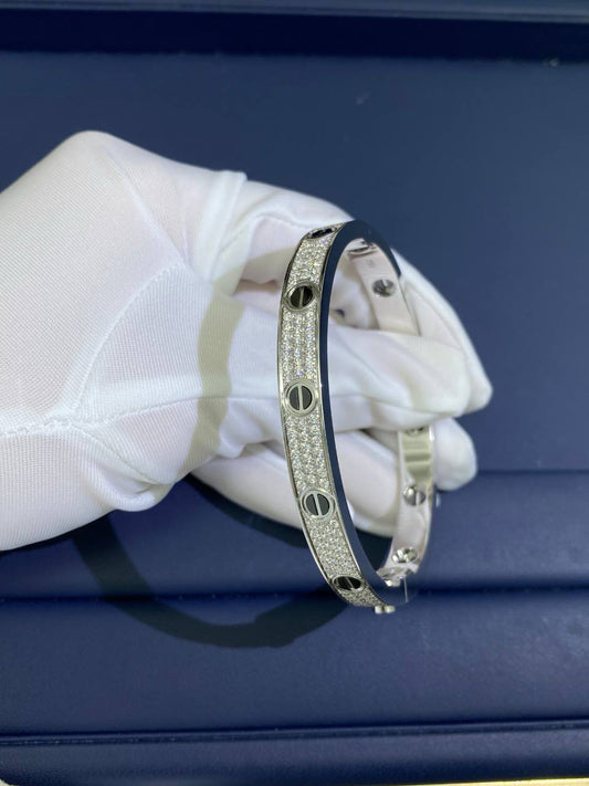 Love full pave diamond bracelet with ceramic, Classic model