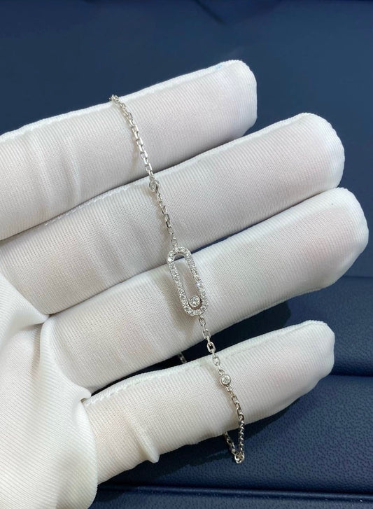 MSSK chain bracelet with diamonds