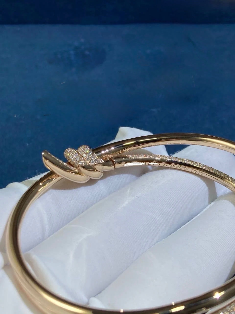 TC double row bracelet with half-pave diamonds