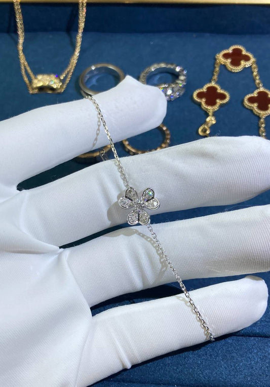 VC floral full pave diamond bracelet, Mini model