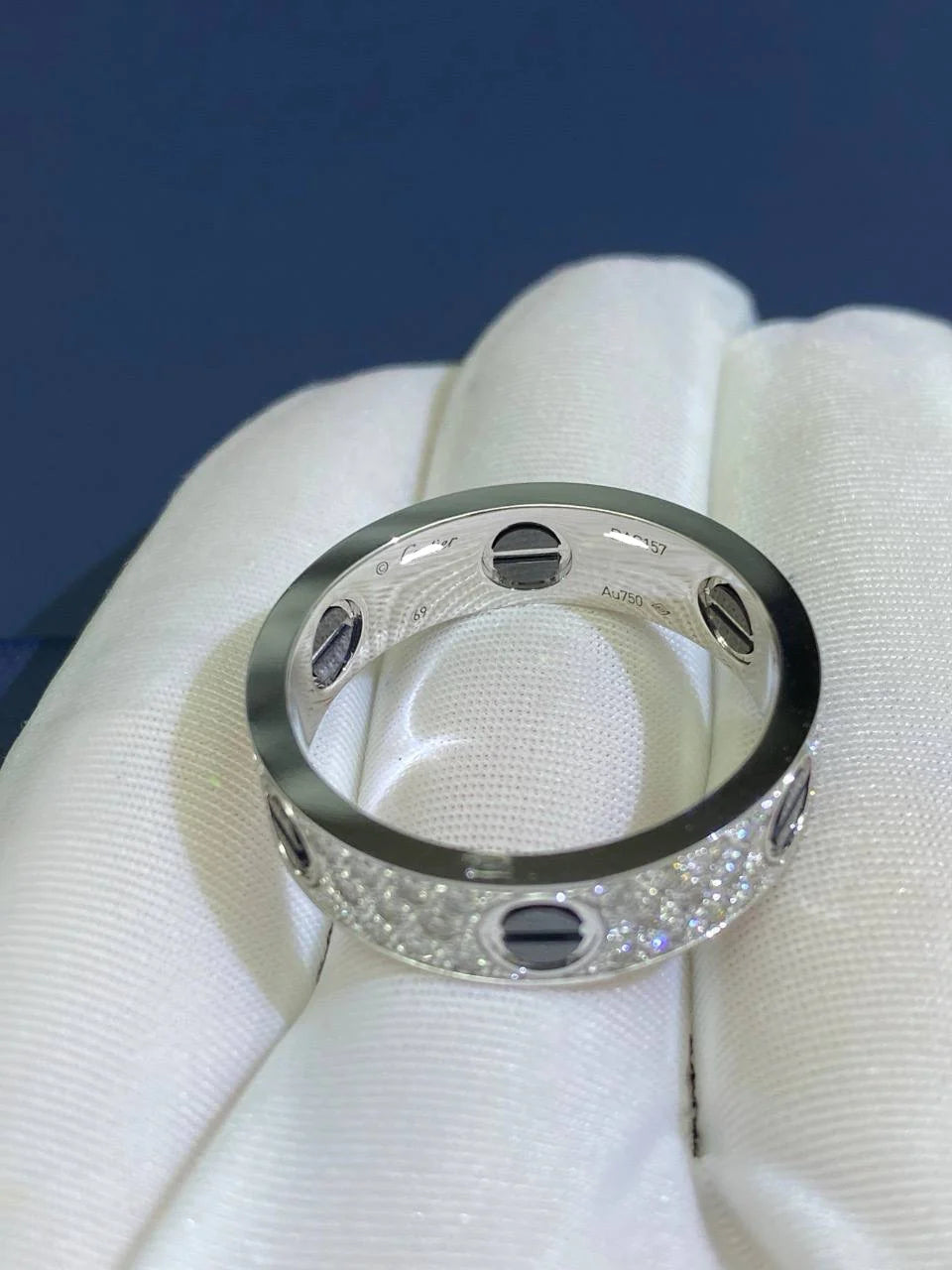 Love full pave diamonds ring with ceramic, Classic model