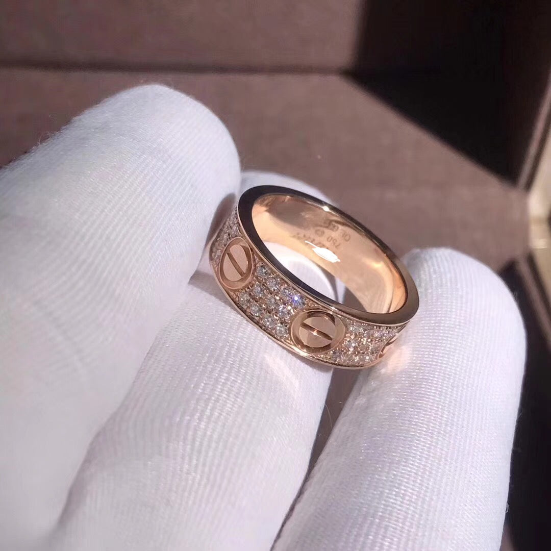 Love full pave diamond ring, Classic model