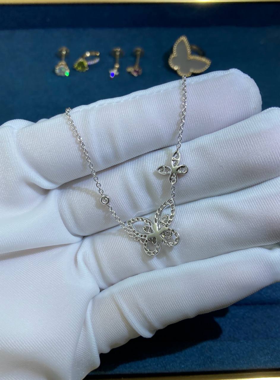 GRFF butterfly full pave diamond pendant