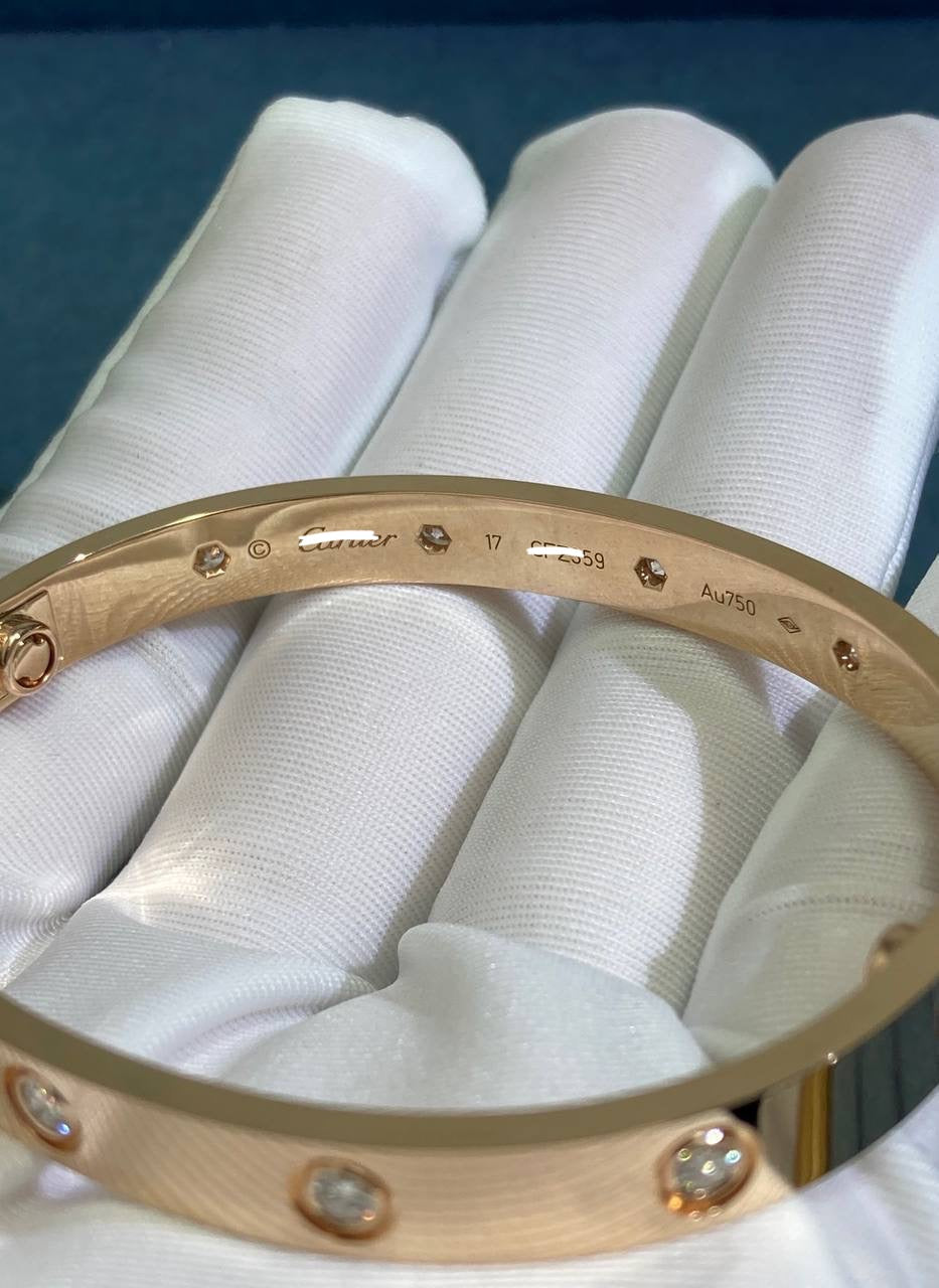 Love bracelet with 10 diamonds, Classic model