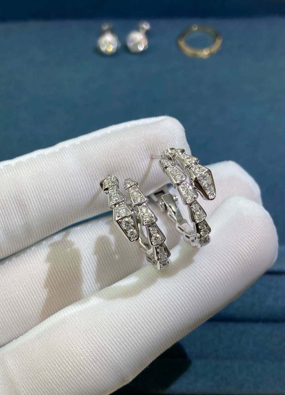 Serpenti full pave diamond earrings