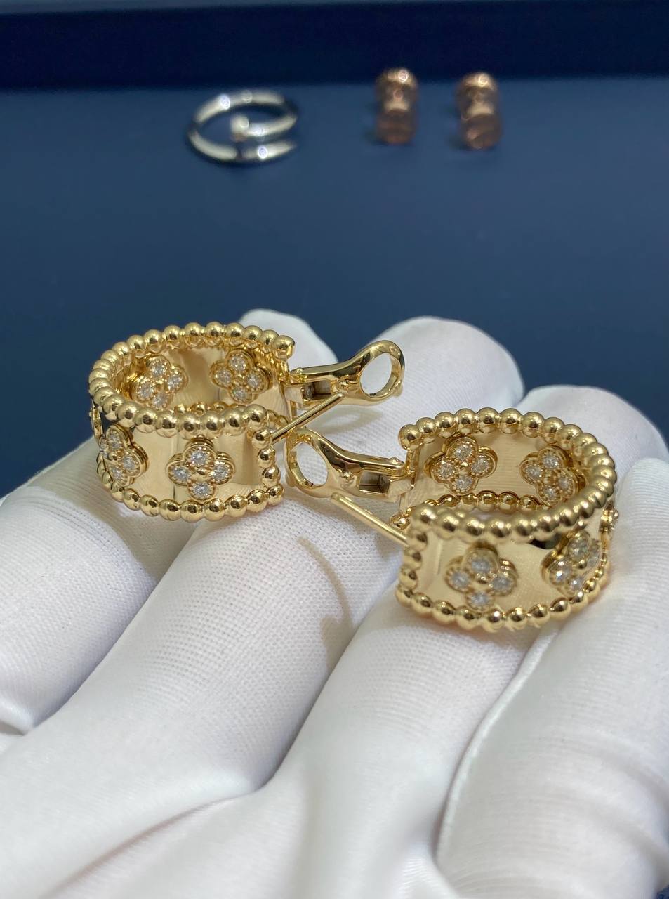 VC hoop earrings with diamonds