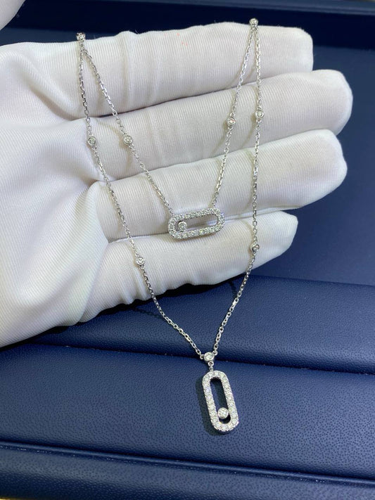 MSSK double row necklace with diamonds