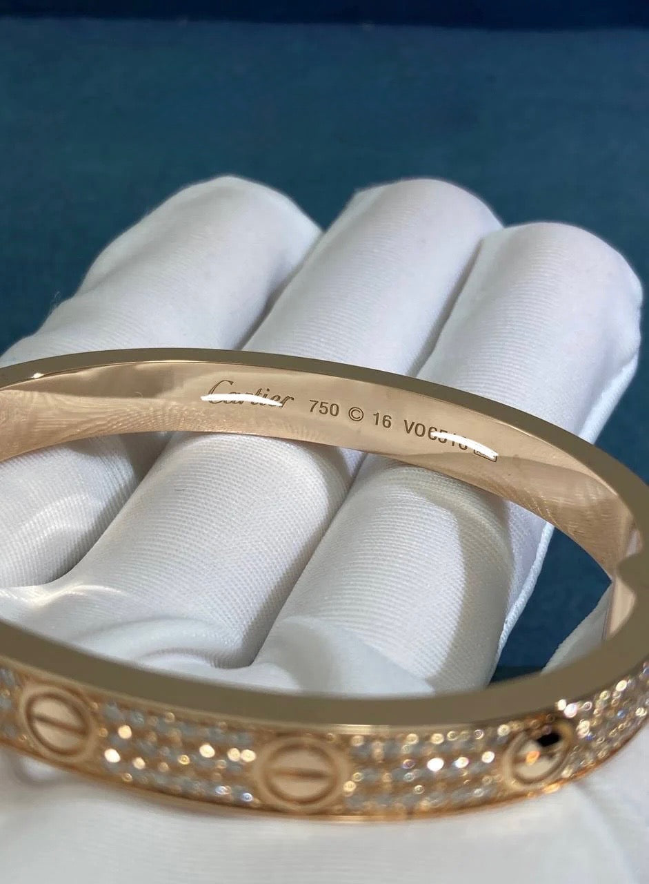 Love full pave diamond bracelet, Classic model