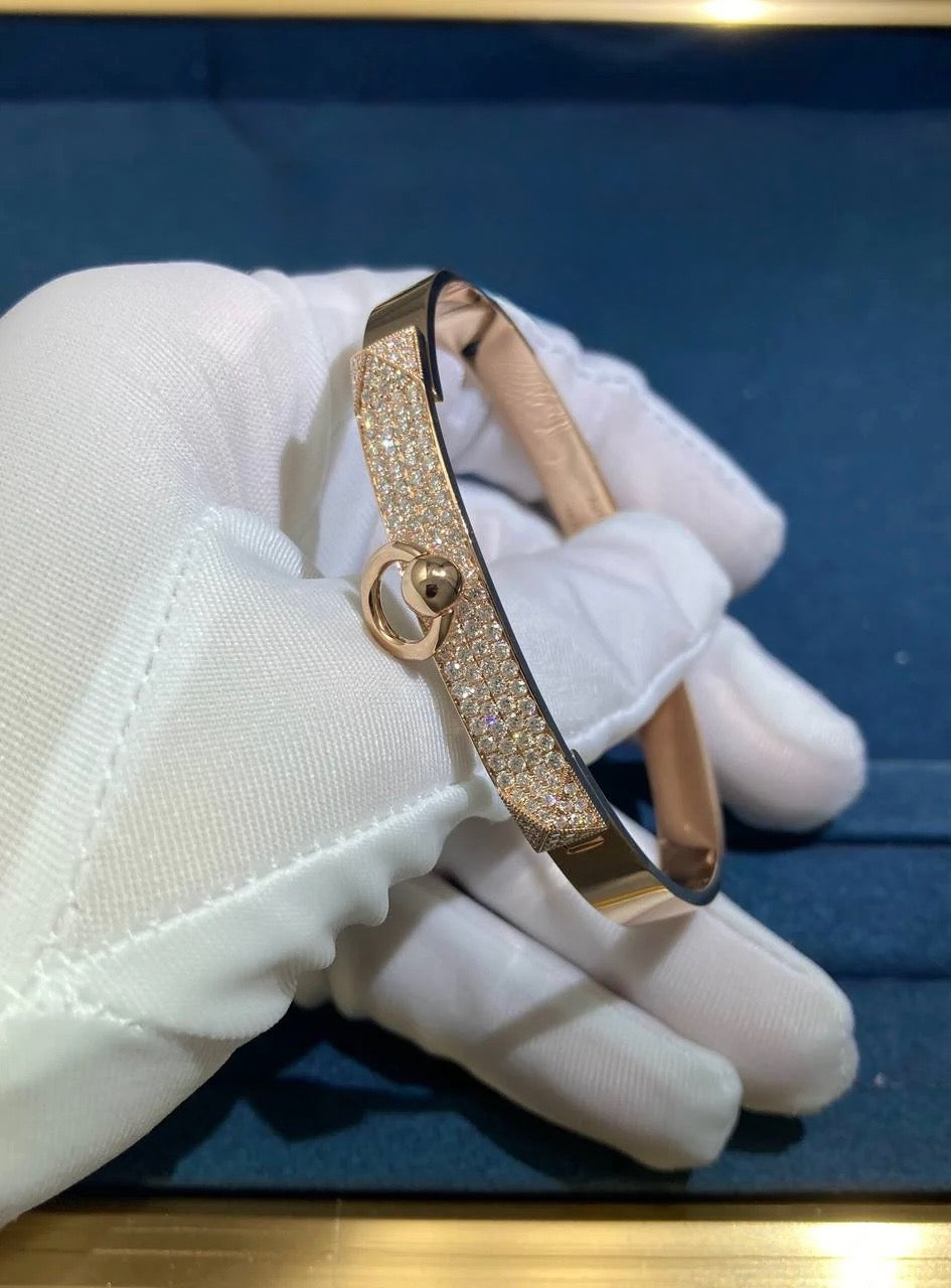 HRMS collie chain half-pave diamond bracelet