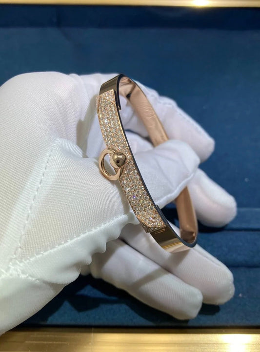 HRMS collie chain half-pave diamond bracelet