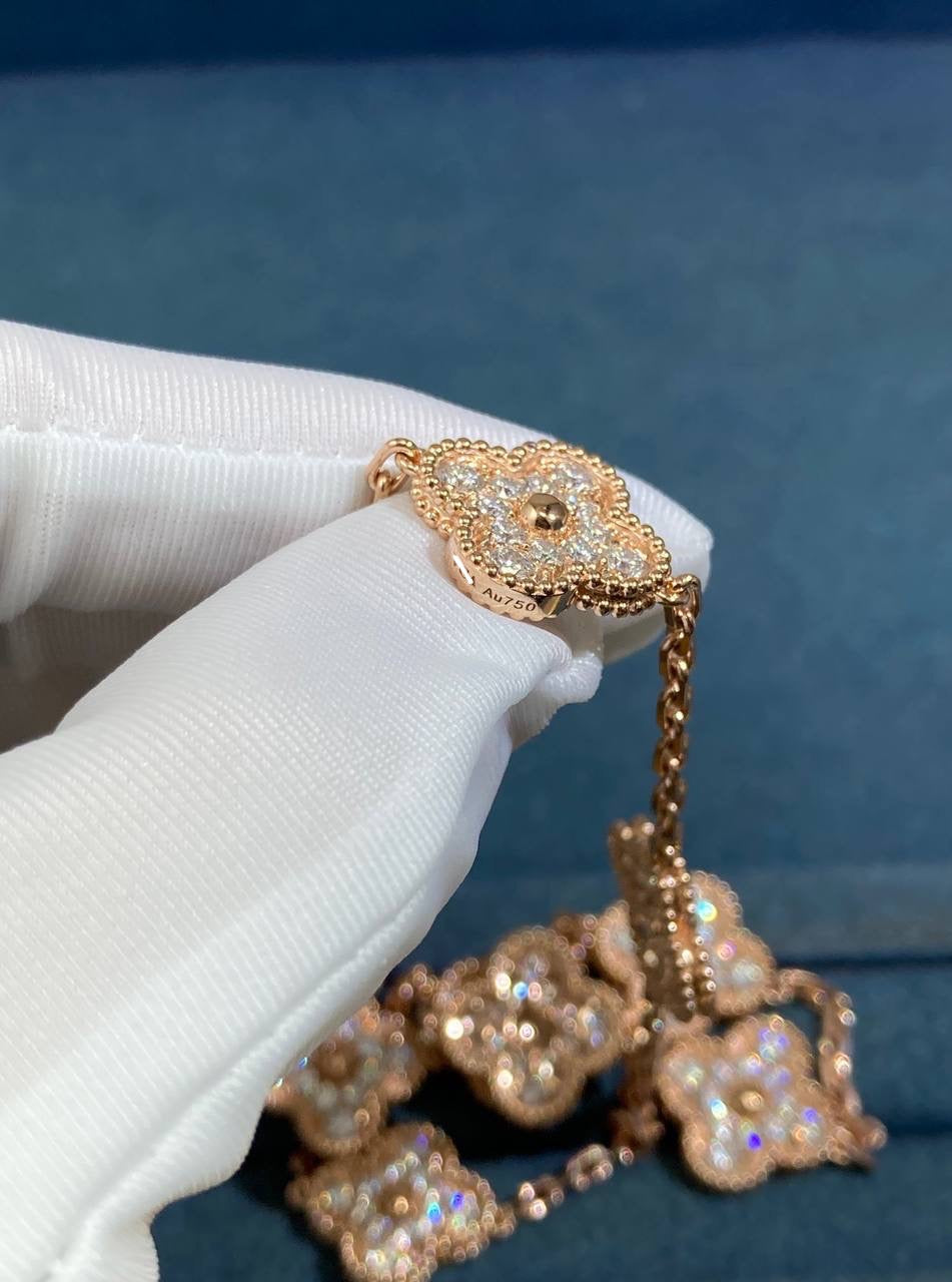 VC 10 motif full pave diamond necklace