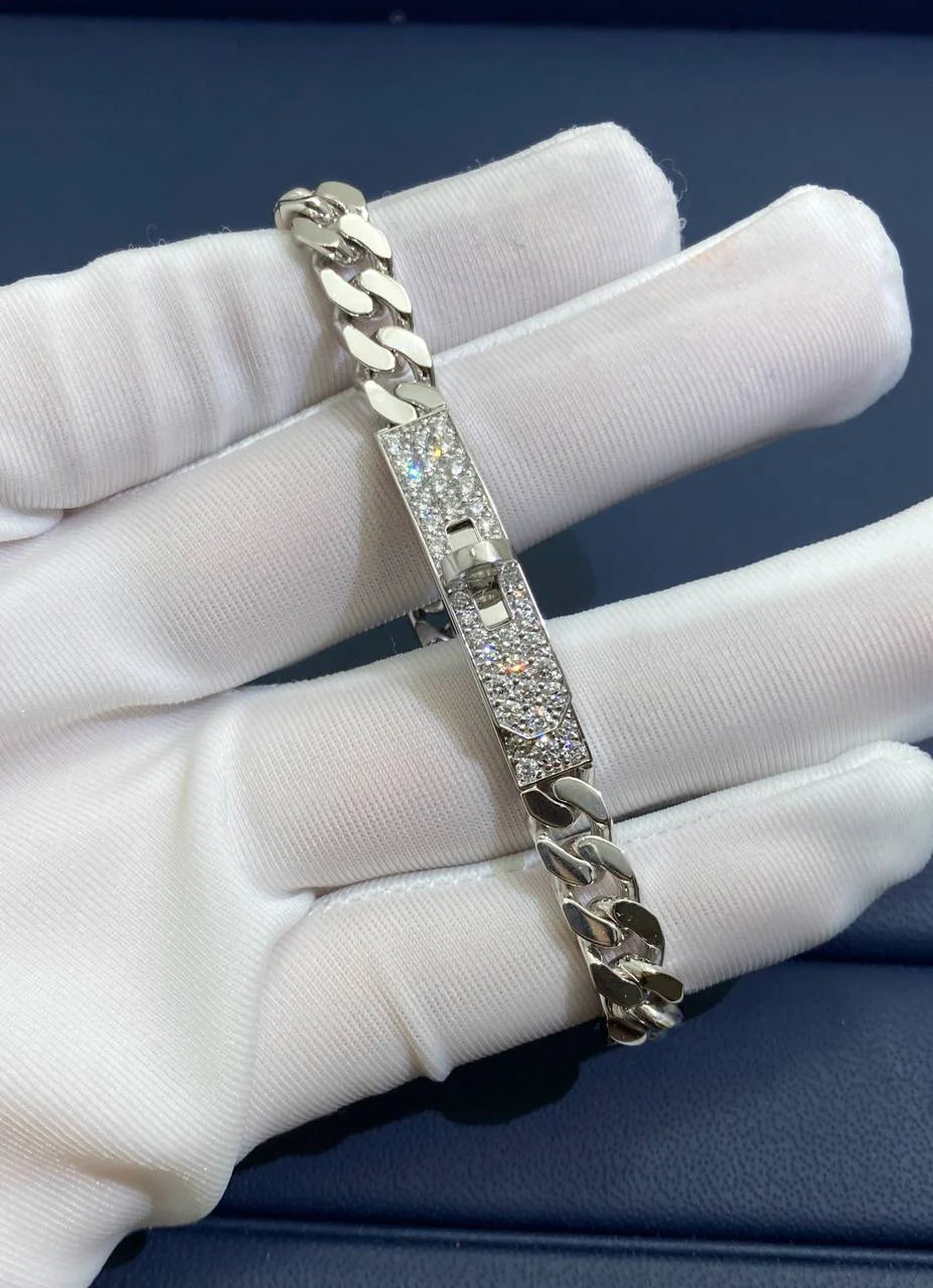 HRMS chain bracelet with diamonds