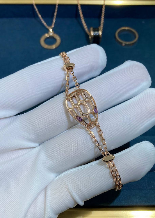 Serpenti Open-work chain bracelet with Amethyst