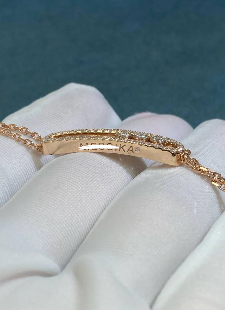 MSSK double chain bracelet with diamonds