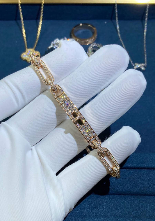 HRMS full pave diamond chain bracelet