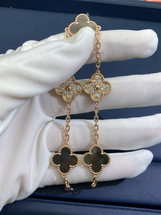 VC grey Mother-of-Pearl bracelet with diamonds
