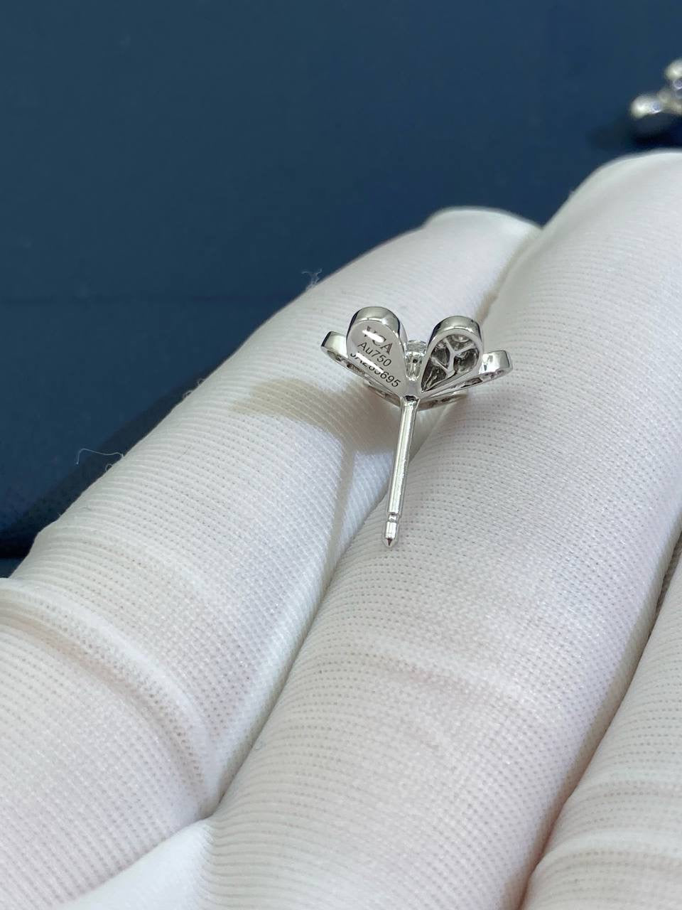 VC Floral full pave diamond earrings, Mini model