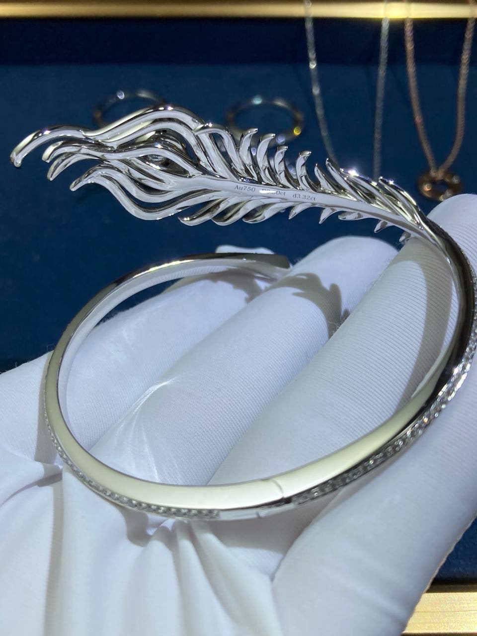BCHRN feather full pave diamond bracelet