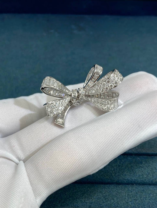 GRFF bow full pave diamond ring