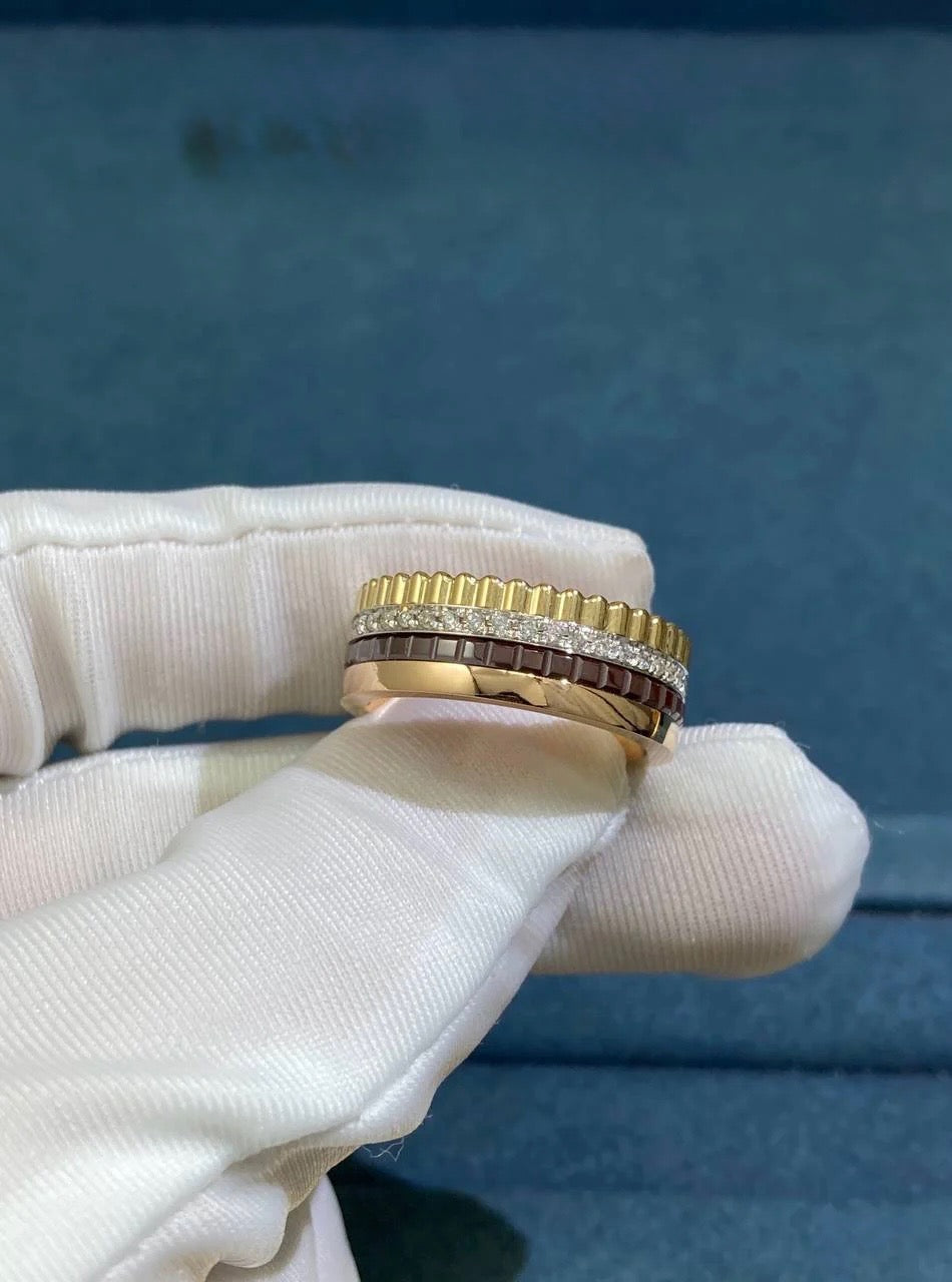 BCHRN half-pave diamond ring with PVD, Medium model