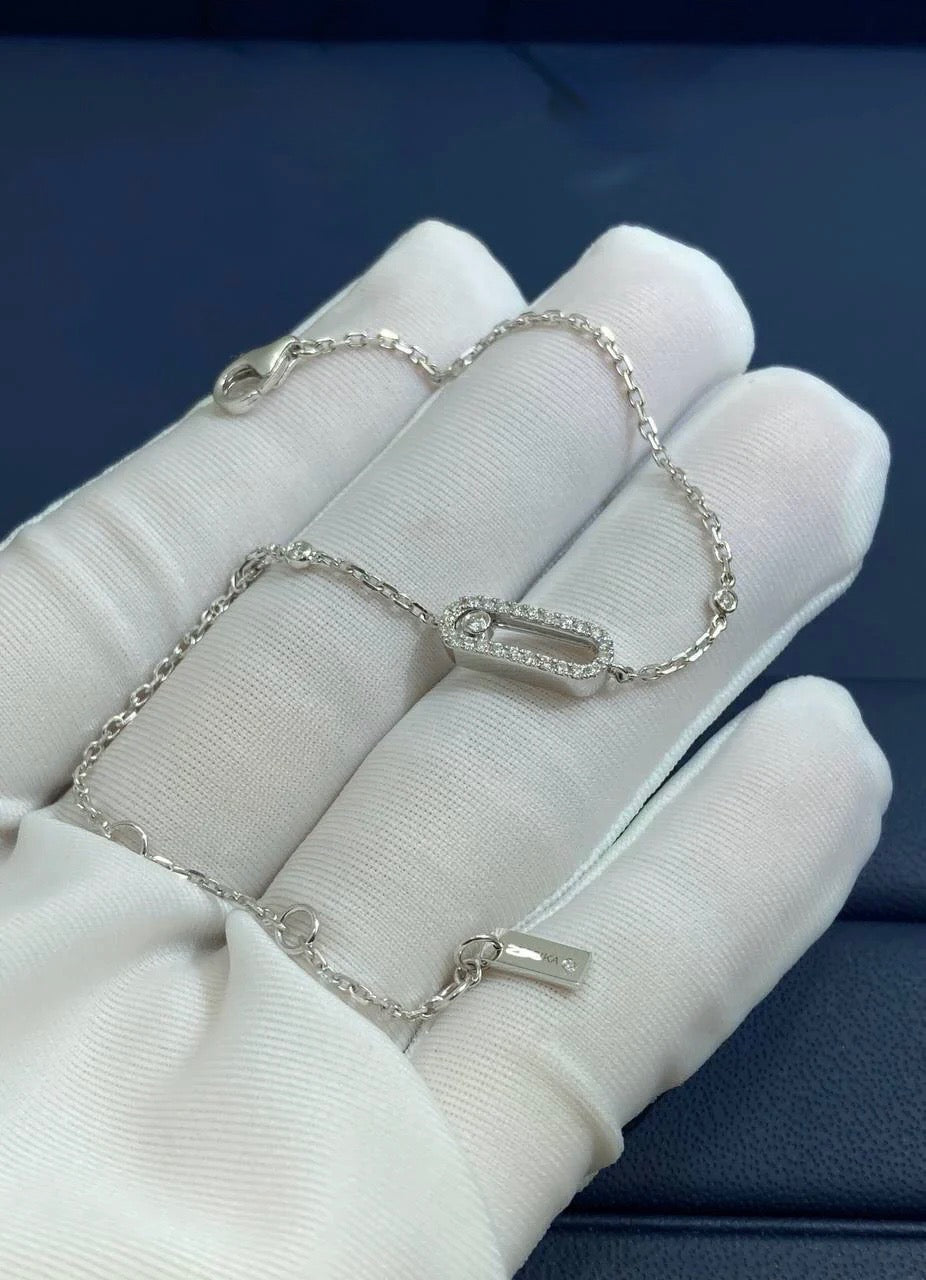 MSSK chain bracelet with diamonds