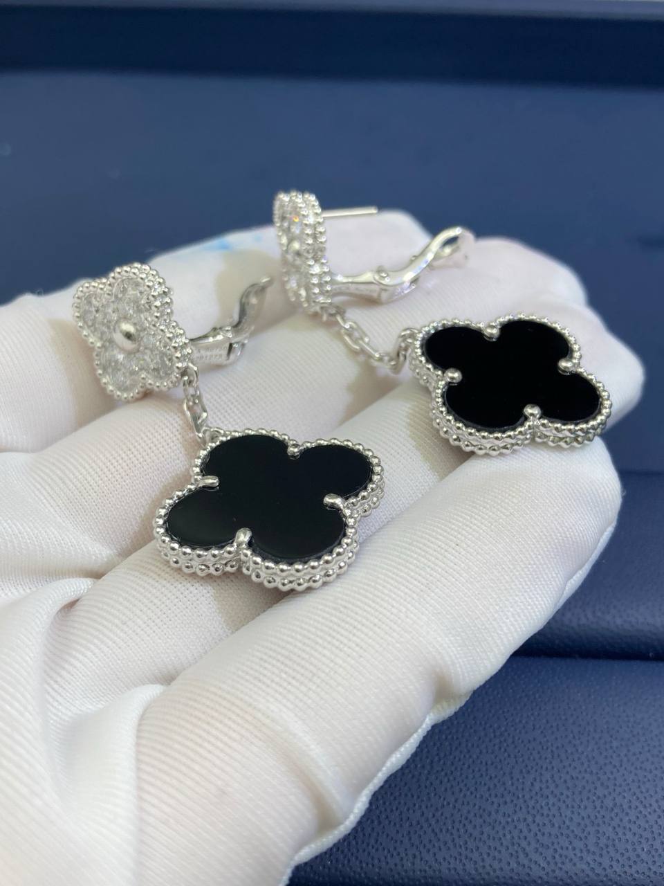 VC Onyx earrings with diamonds