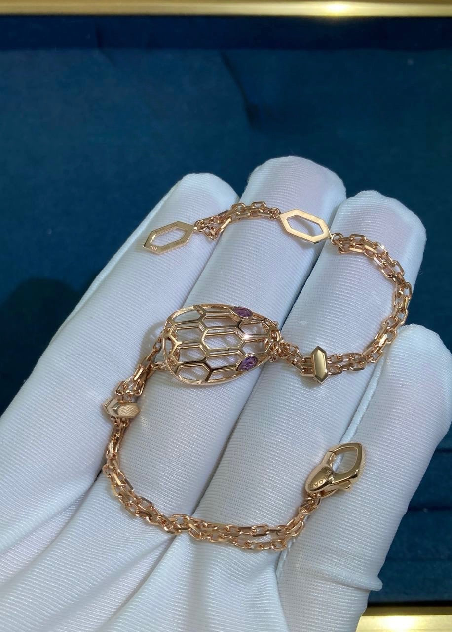 Serpenti Open-work chain bracelet with Amethyst