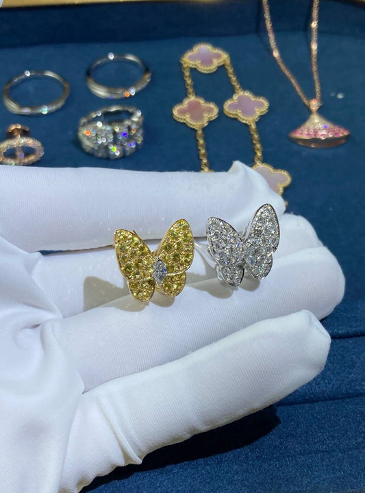 VC butterfly earrings with sapphires and diamonds