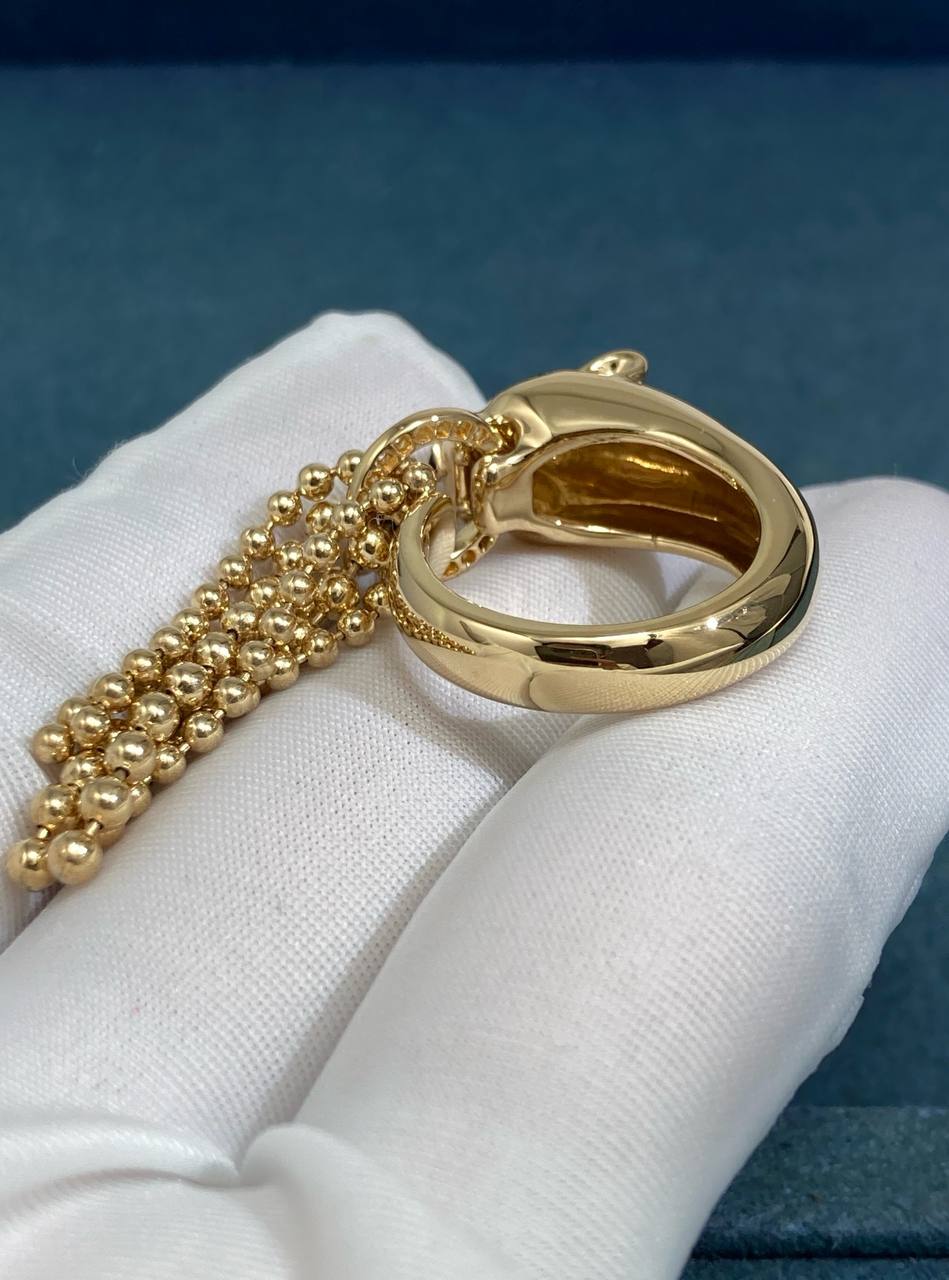 Panther ring with diamonds