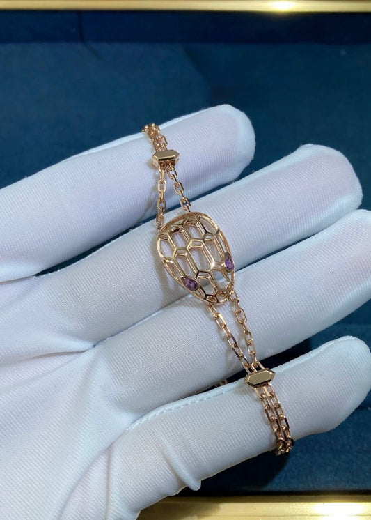 Serpenti Open-work chain bracelet with Amethyst