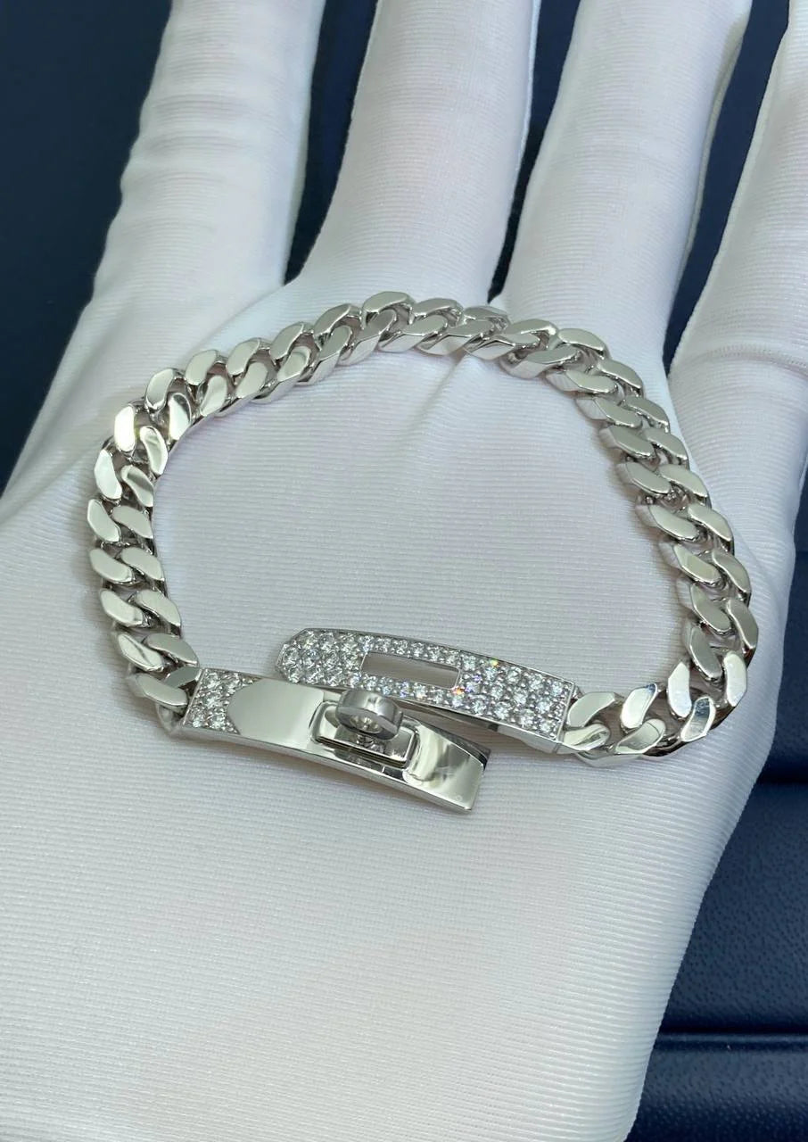 HRMS chain bracelet with diamonds