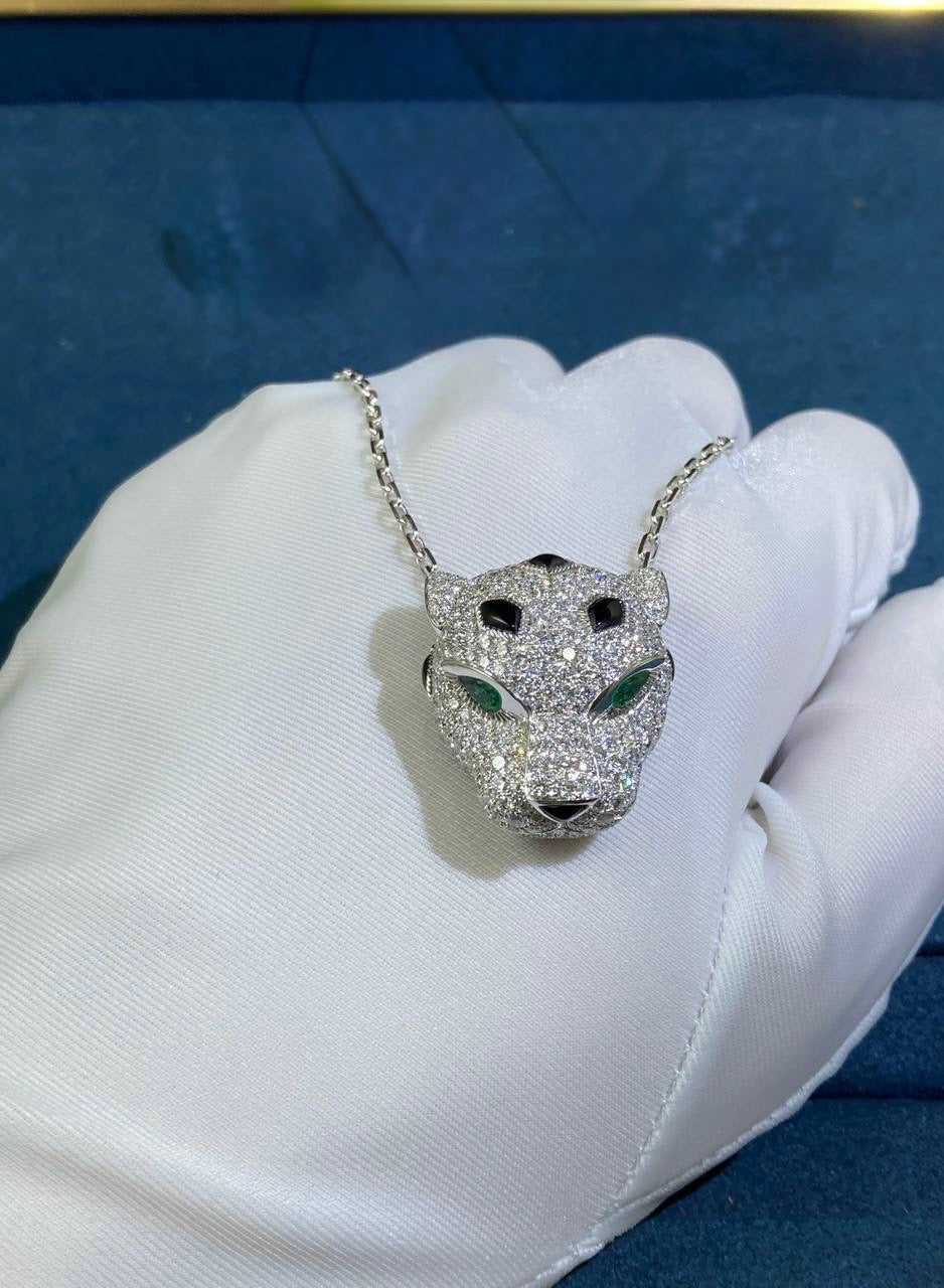Panther full pave diamond pendant