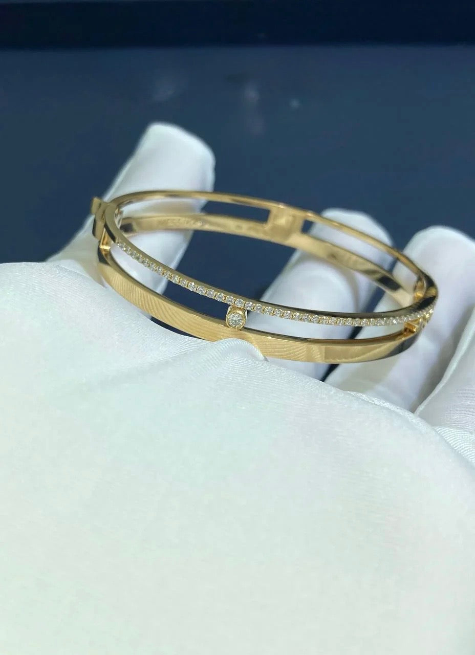 MSSK bracelet with with half-pave diamonds