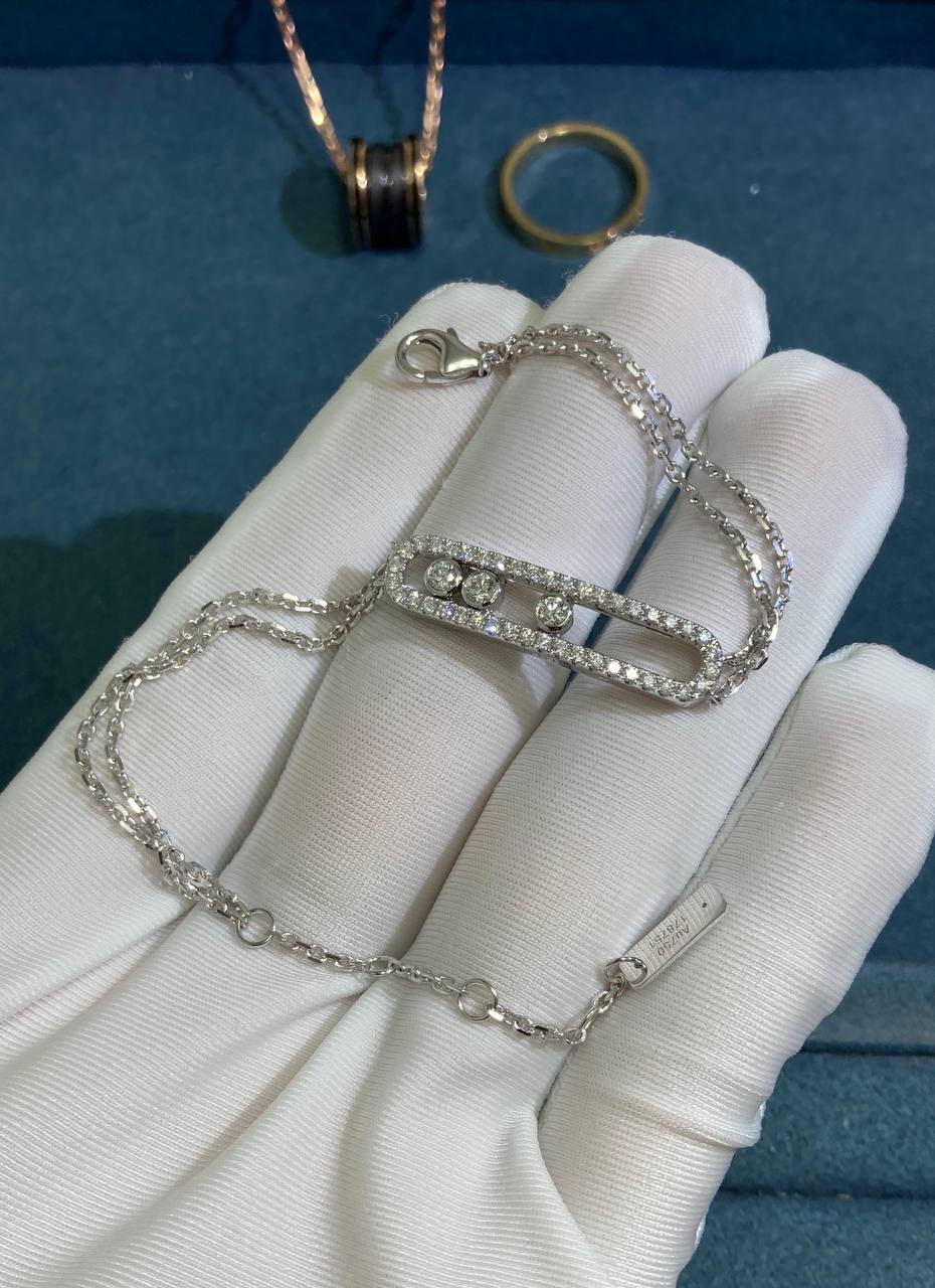MSSK double chain bracelet with diamonds