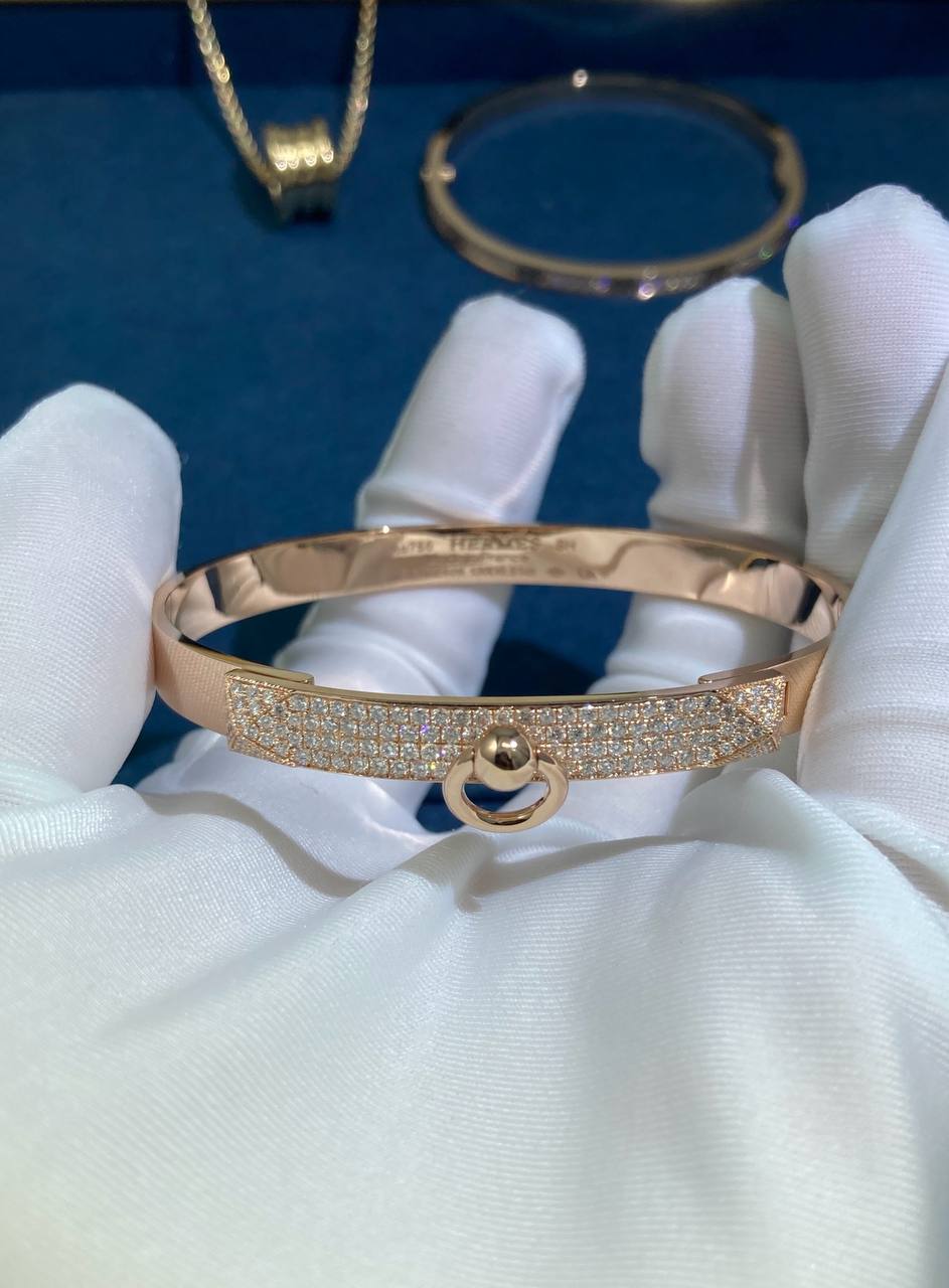 HRMS collie chain half-pave diamond bracelet