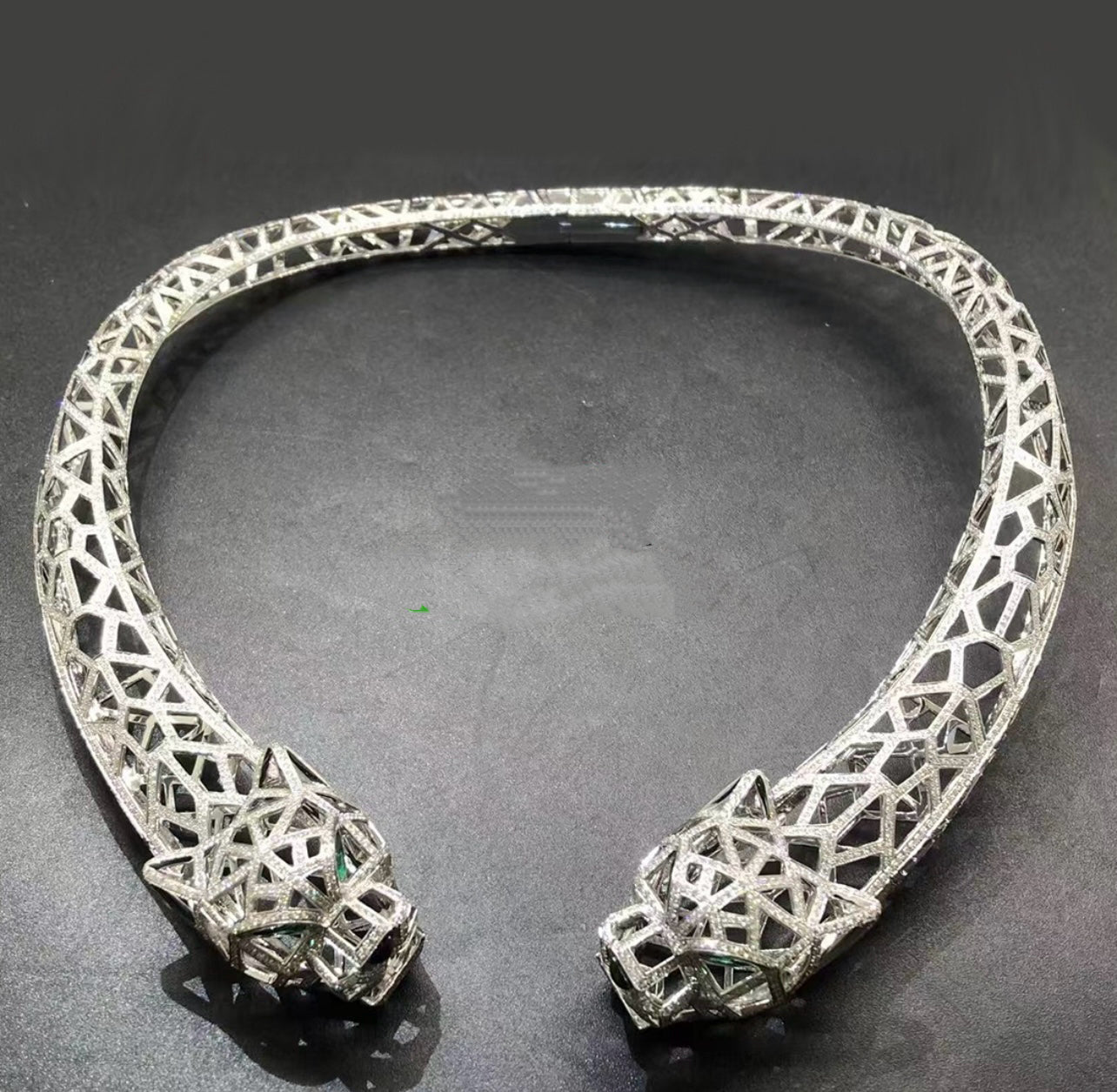 Panther Open-work full pave diamond necklace