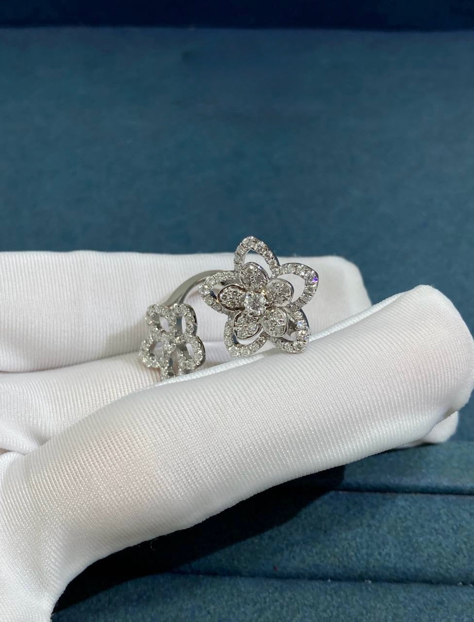 GRFF floral full pave double ring