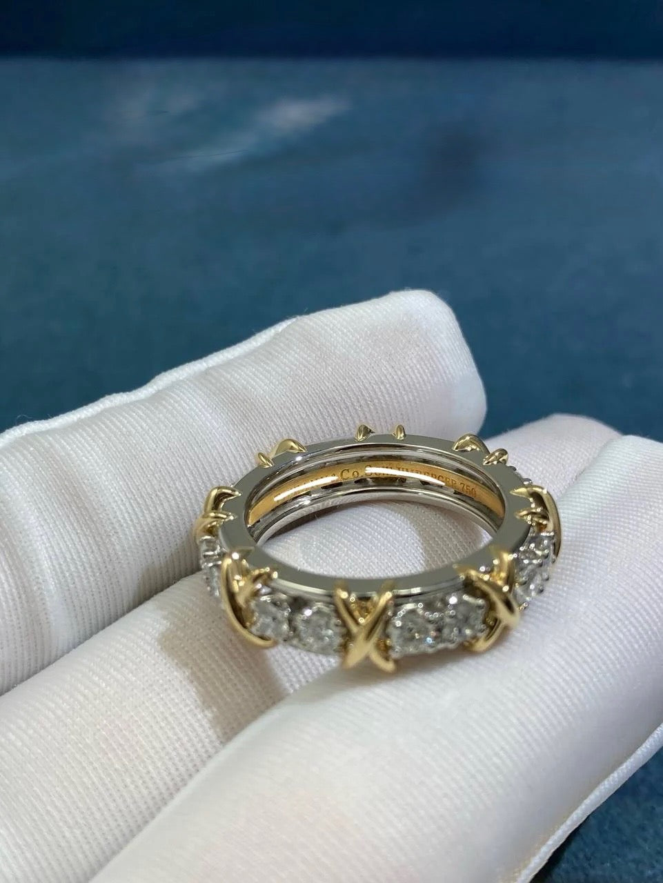 TC ring with diamonds