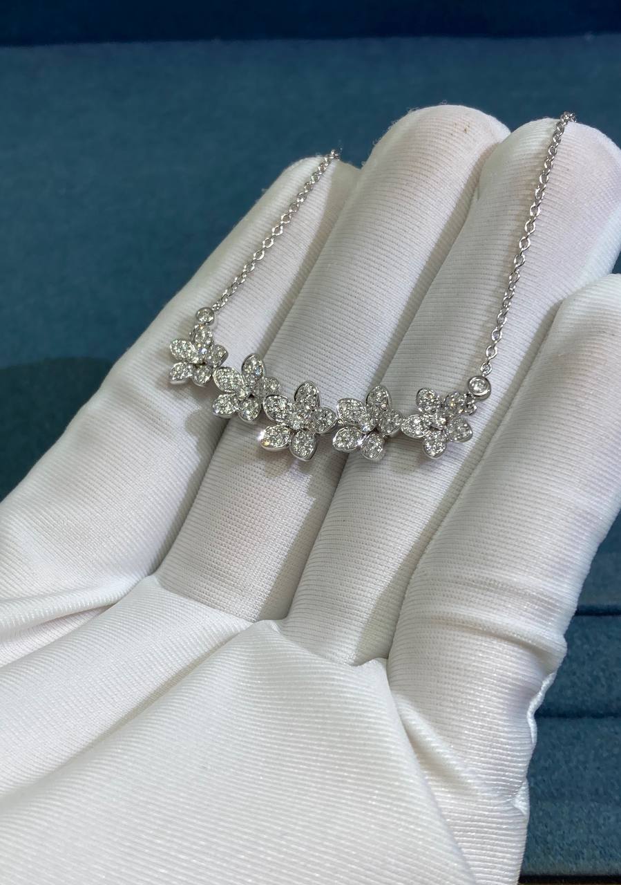 GRFF floral full pave diamond necklace