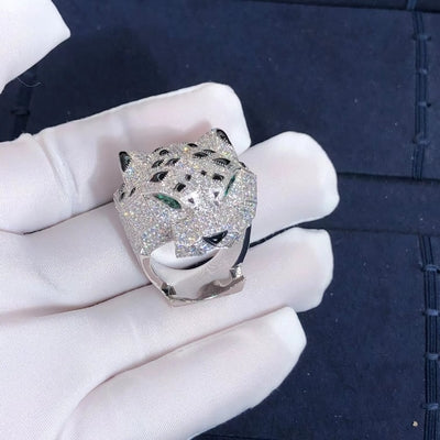 Panther full pave diamond ring, Large model
